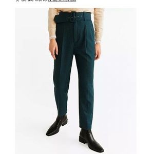 Mango Belted Check Trousers